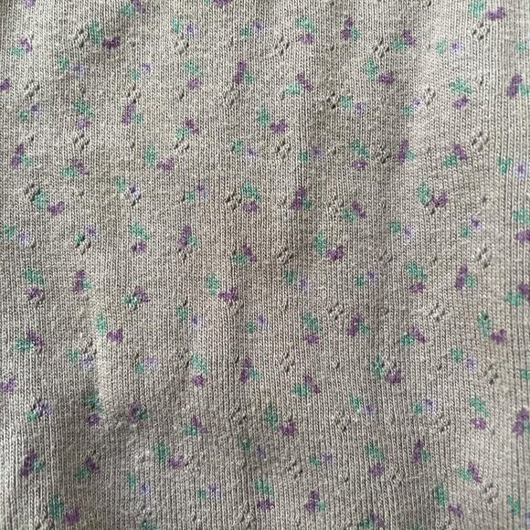 Brandy Melville long sleeve top, brown with small purple and green flowers, - Picture 5 of 5